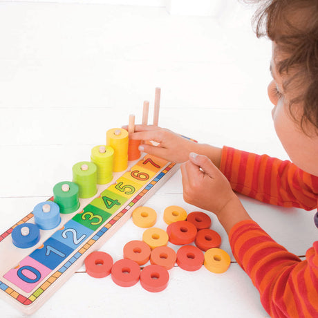 Bigjigs-Spielzeug zum Zählen lernen, Abakus – grünes Spielzeug