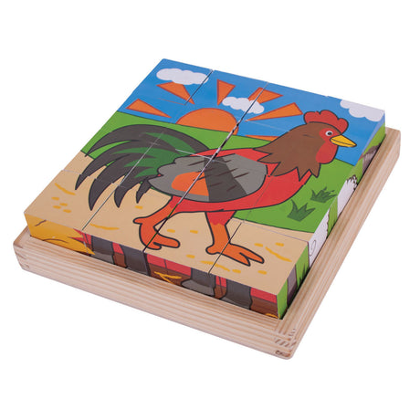 Bigjigs Holzblockpuzzle Bauernhoftiere
