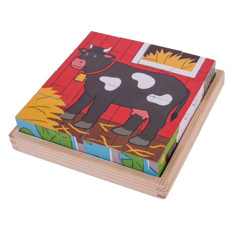 Bigjigs Holzblockpuzzle Bauernhoftiere