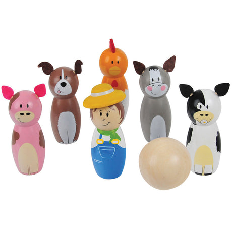 Bigjigs-Spiel – Bowling – Bauernhof – 8 cm hoch