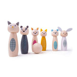 Simply Scandi Bigjigs Toys – Kegelspiel „Waldtiere“ – Holzspielzeug – Kegelspiel aus Holz – 7-teilig