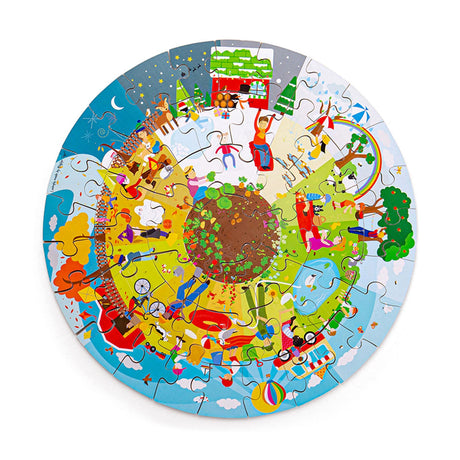 Bigjigs vier Jahreszeiten rundes Bodenpuzzle.