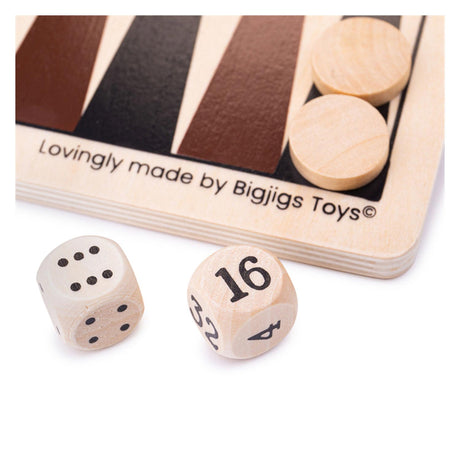 Bigjigs Backgammon-Brettspiel aus Holz