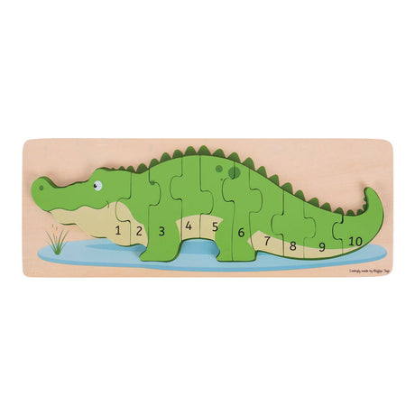 Bigjigs Spielzeug-Holzpuzzle 3D-Krokodil - Bigjigs