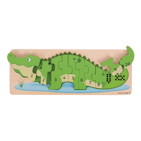 Bigjigs Spielzeug-Holzpuzzle 3D-Krokodil - Bigjigs