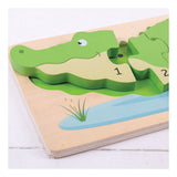 Bigjigs Holz-Zählpuzzle Krokodil, 10-tlg.