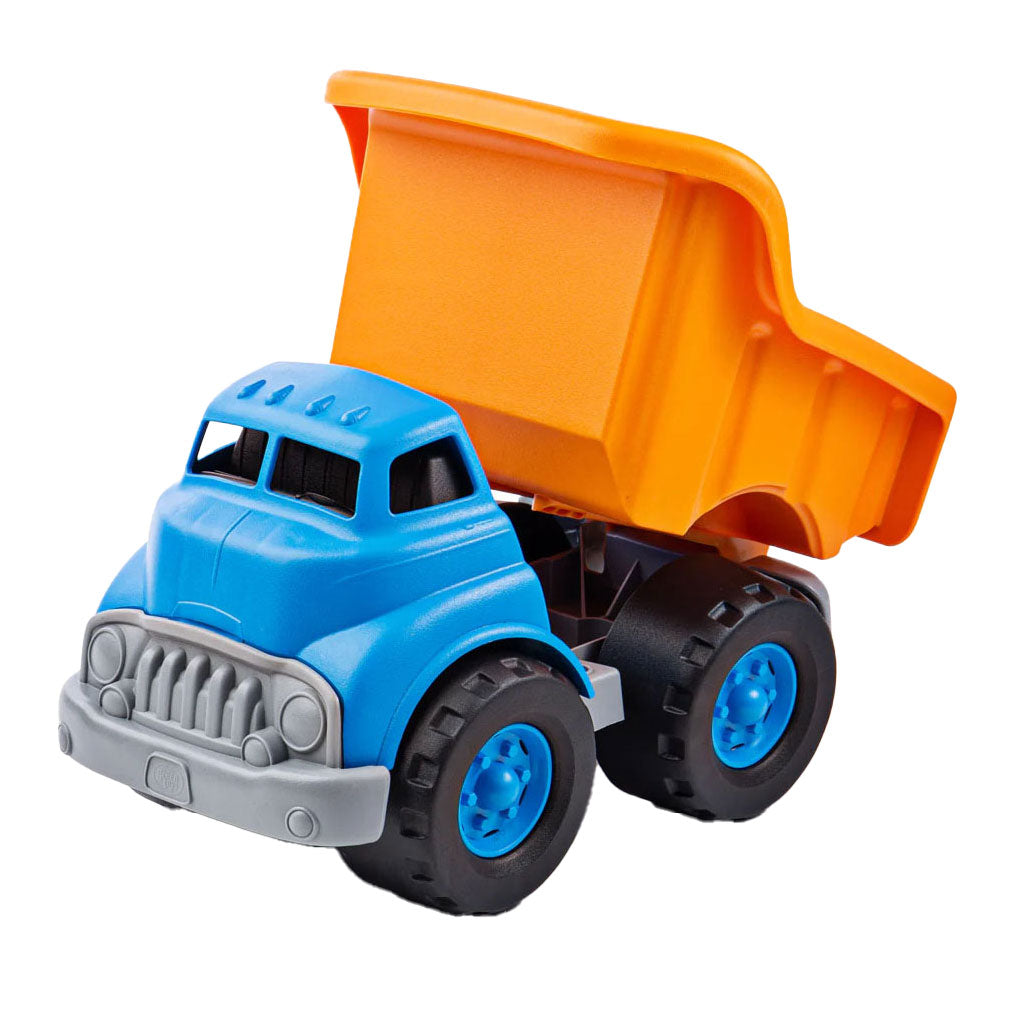 Grüner Spielzeugkipper blau orange