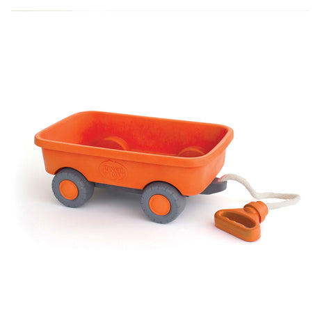 Grünes Spielzeug, orangefarbener Wagen