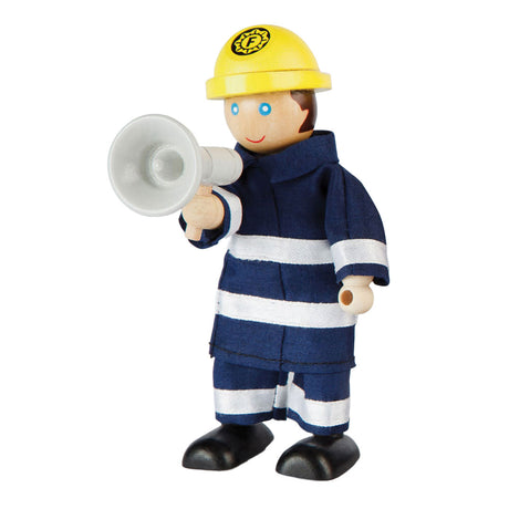 Tidlo Holzpuppenhaus-Puppen Feuerwehrleute, 4-tlg.