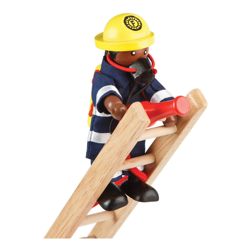Tidlo Holzpuppenhaus-Puppen Feuerwehrleute, 4-tlg.