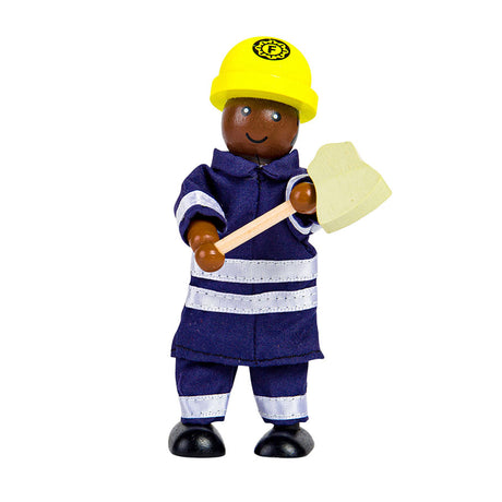 Tidlo Holzpuppenhaus-Puppen Feuerwehrleute, 4-tlg.