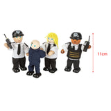 Tidlo Polizisten und Dieb Holz 11 cm schwarz 4 Stück