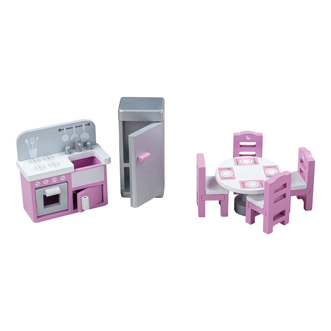 Tidlo Wooden Dollhouse Möbel Küche, 9dlg.