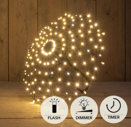 Anna's collection verlichte paraplu 160led classic warm 55x46cm ip44 met timer en dimmer