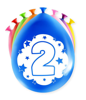 Paperdreams happy party ballonnen - 2 jaar - pak a 8 stuks latex