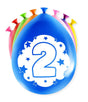 Paperdreams happy party ballonnen - 2 jaar - pak a 8 stuks latex