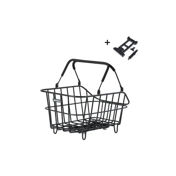 Basil Fahrradkorb Cento Alu mit Zielbefestigung 14 Liter 39 x 24 x 15 – Schwarz