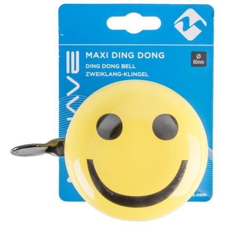 M-Wave Fahrradklingel Ding-Dong ø80mm - Smiley-Gelb