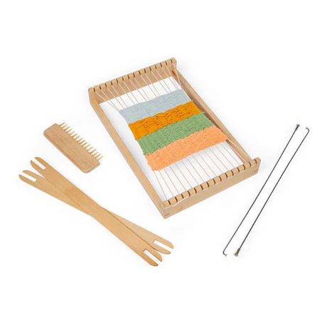 Bigjigs Holzwebstuhl-Set, 10-tlg.