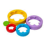 Bigjigs Blumenturm aus Holz, 5 Stk.