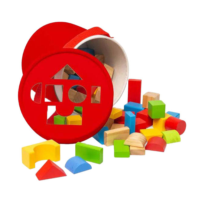 Bigjigs farbige Holzbausteine, 80 Stück.