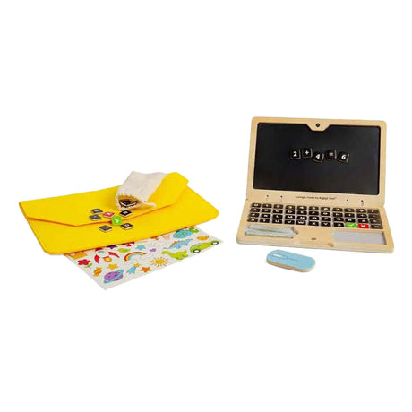 Bigjigs Holzspielzeug-Laptop-Set, 95-teilig.