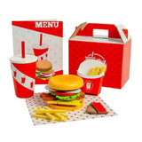 Bigjigs Holz-Burger- und Pommes-Set, 48-teilig.