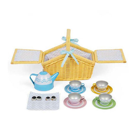Bigjigs Picknick-Set im Korb, 18-teilig.