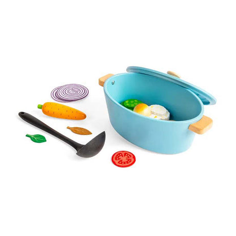 Bigjigs Eintopf-Spielset aus Holz, 17-teilig.