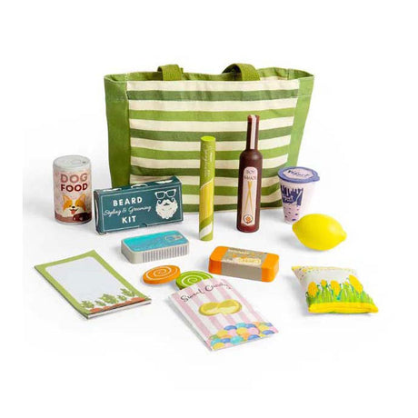Bigjigs Einkaufsspielset aus Holz, 17-teilig.