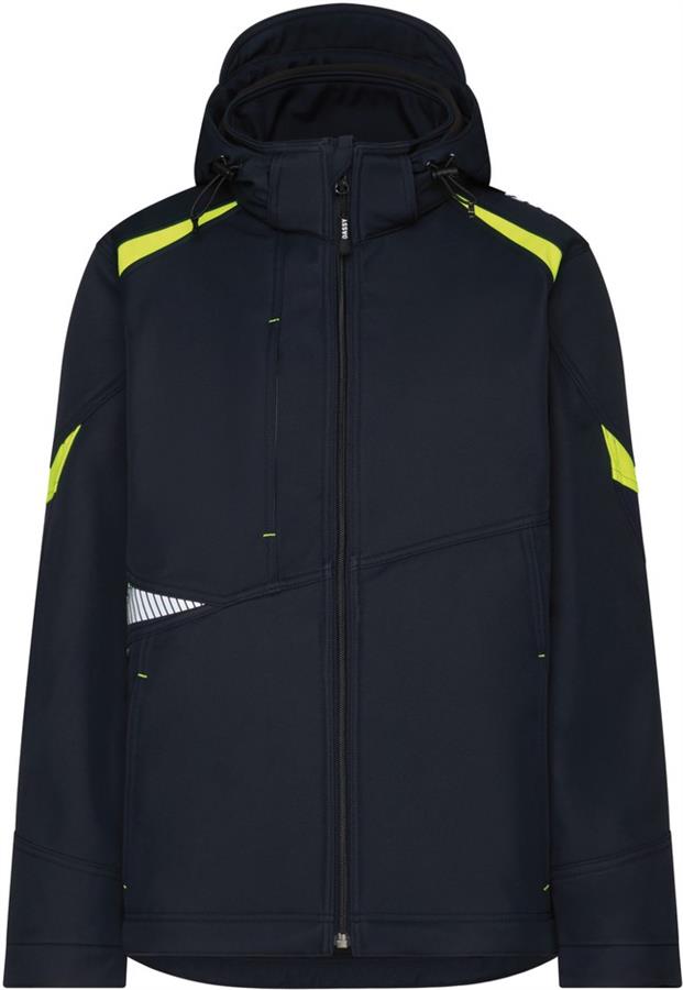 Dassy Softshell Kalama Polyester Nachtblau fluoreszierend gelb m