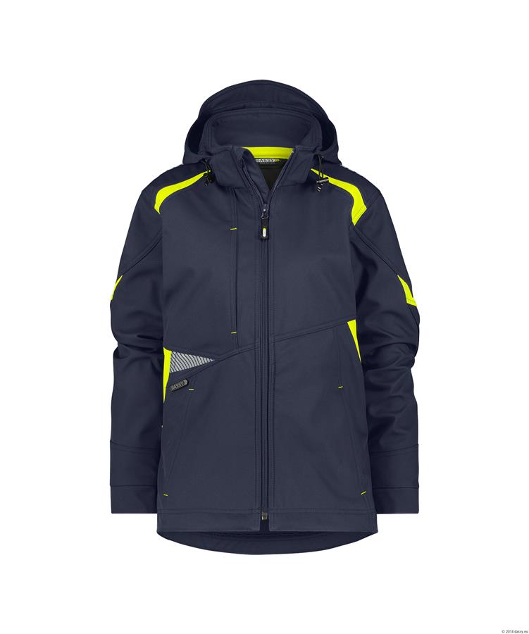Dassy Softshell Kalama Damen Polyester Nachtblau fluoreszierendes Gelb XS