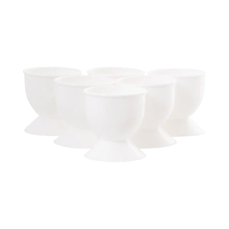 Eierbecher-Set aus Kunststoff, 6-teilig, weiß