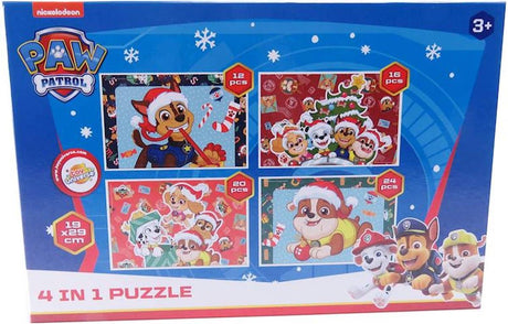 Paw Patrol 4 in 1 Puzzle Weihnachten – 12 bis 24 Teile