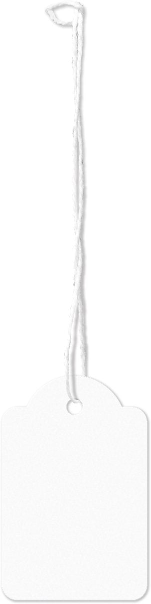 Känguru-Drahtetiketten – 28 x 43 mm – weiß – Karton mit 250 Stück – Preisschilder mit Kordel