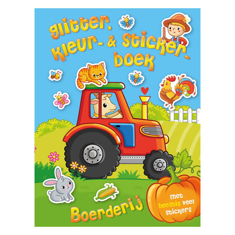 Mondikaart Glitzer-, Mal- und Stickerbuch - Bauernhof