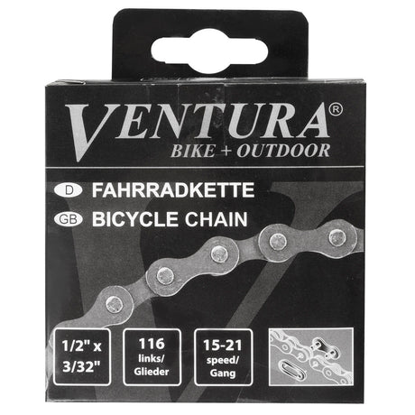 Ventura Halskette FD1002A - 6 7sp - 1 2 x 3 32 - 116 Links - Grau