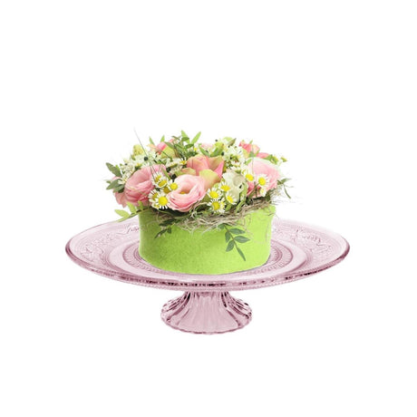 Ideen 4 Jahreszeiten Schüssel auf Fuß Glas ã˜23xh8cm rosa