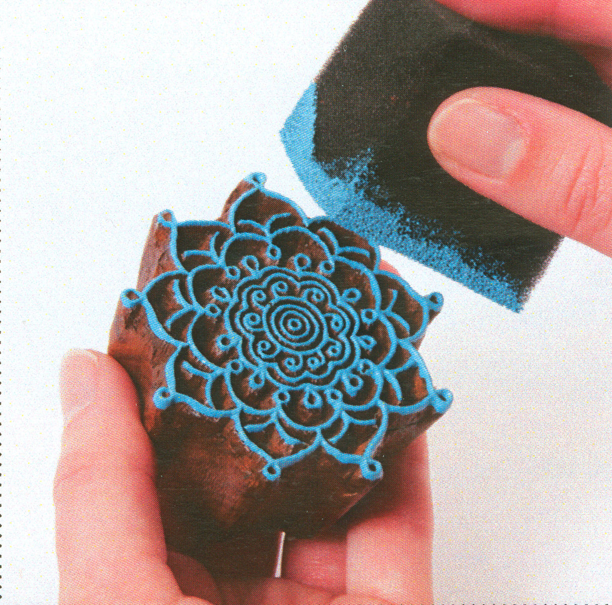 Stoffkreationen • Blockdruckbordüre 7,6x4,5cm Barock