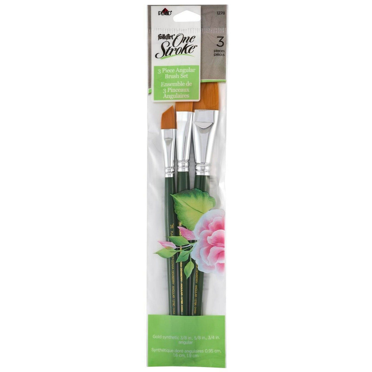 Folkart • One-Stroke-Pinsel-Sets, Winkel-Pinsel-Set 3x
