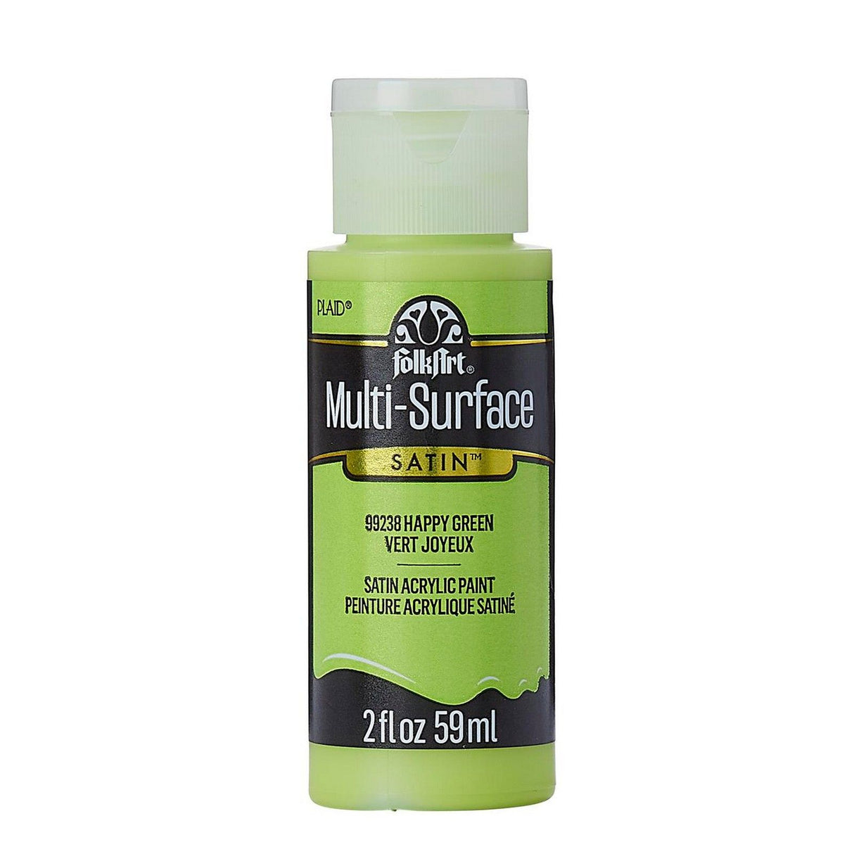 Folkart • Multi-Surface Satin Happy Green 59 ml