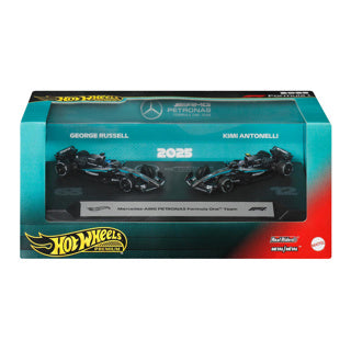 Hot Wheels Premium Formel 1 Set mit 2 Autos – AMG Petronas Formel 1 Team Russell und Antonelli