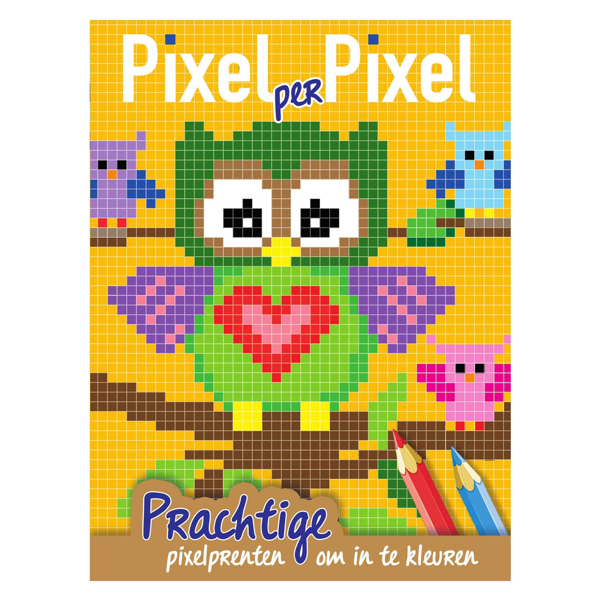 Mundkarten Pixel -Farbbuch -Eulen