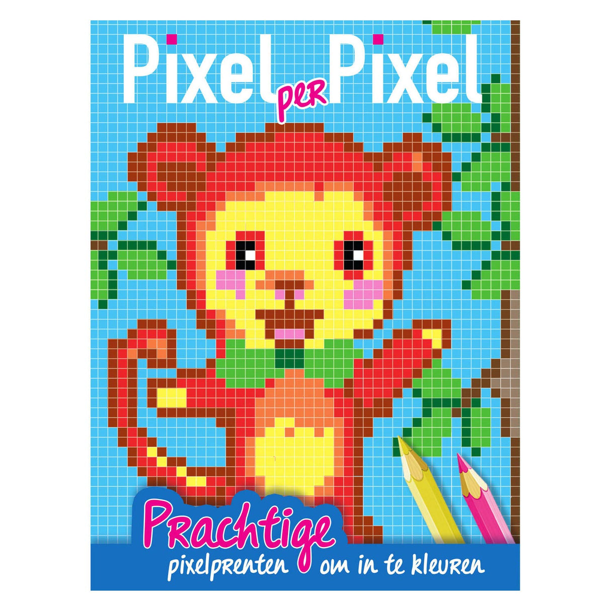 Mundkarten Pixel Colorbook Affe