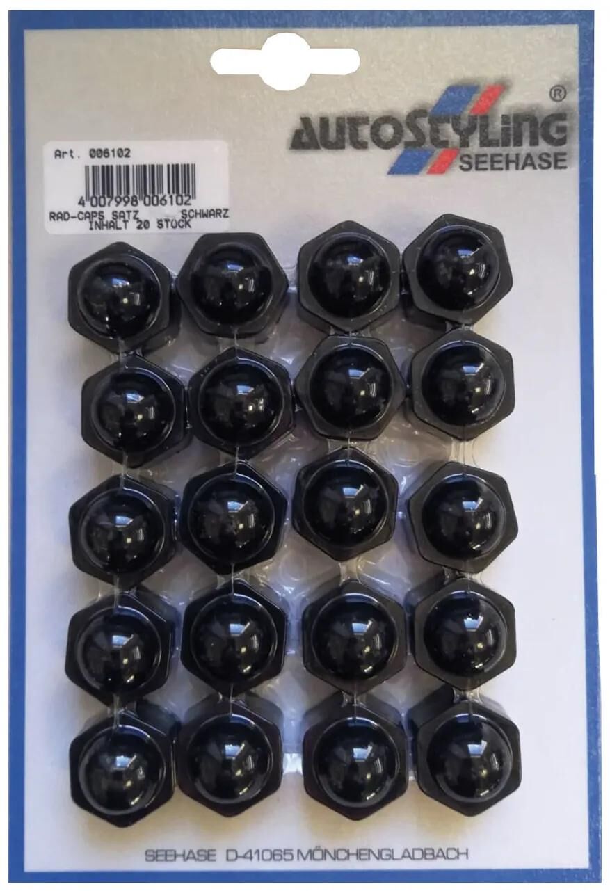 Autostyling Seehase Seehase Radmutternkappe Radkappen Radkappen 17 mm SB Schwarz 05