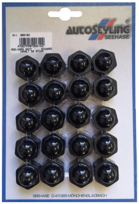 Autostyling Seehase Seehase Radmutternkappe Radkappen Radkappen 17 mm SB Schwarz 05