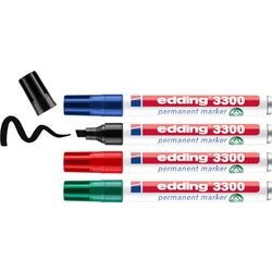 Permanentmarker Edding 3300 1-5 mm diagonal blau, schwarz, rot, grün 4 Stück