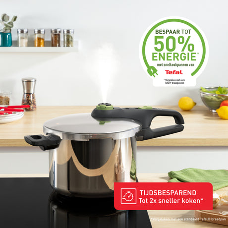 Tefal p25807 Secure 5 trendiger Schnellkochtopf 6 Liter mit Dampfkorb