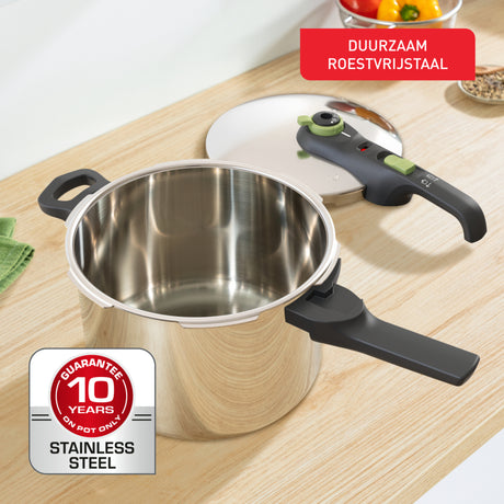 Tefal p25807 Secure 5 trendiger Schnellkochtopf 6 Liter mit Dampfkorb