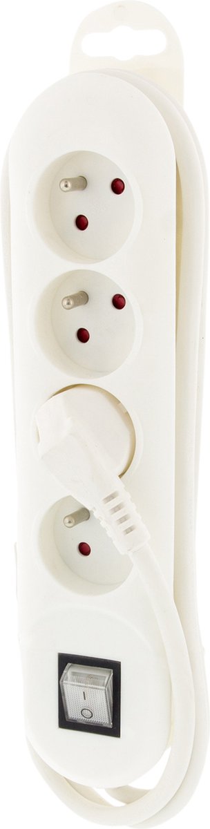 Exin-Steckdose – 4-fach – Pol-Erde – mit Schalter – 3 x 1,5 mm – 1,5 m – weiß